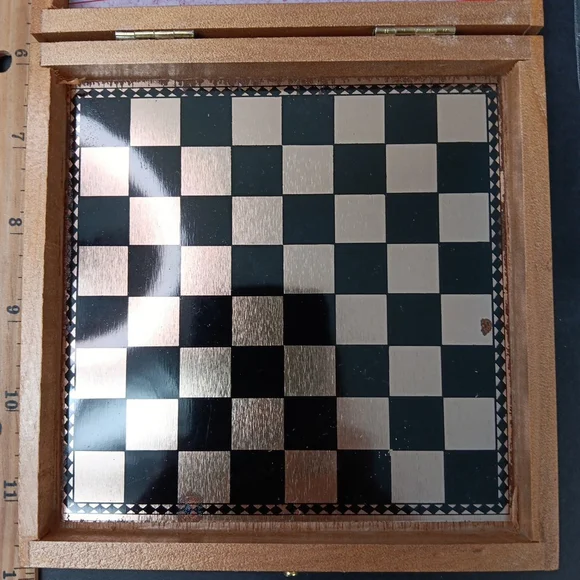 Vtg Magnetic Backgammon Chess Checkers Set Boxed Complete Travel Camping Game - Picture 6 of 16
